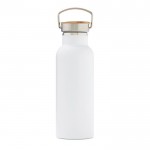 Robuste Edelstahlflasche bedrucken, Farbe weiß