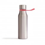 Thermoflasche aus Edelstahl mit Griff bedrucken, Farbe Silber Ansicht 1