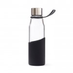 Trinkflasche aus Borosilikatglas mit Hülle Farbe schwarz