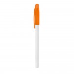 Klassischer, preiswerter Kugelschreiber mit Kappe Farbe orange