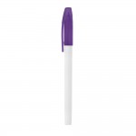 Klassischer, preiswerter Kugelschreiber mit Kappe Farbe violett
