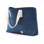 Recycelte Strandtasche mit Doppelgriffen Farbe blau dritte Ansicht