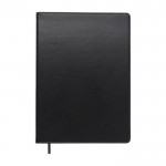 Notizbuch mit schwarzem Kunstledereinband, A4-Blatt liniert farbe schwarz erste Ansicht