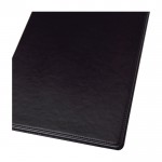 Notizbuch mit schwarzem Kunstledereinband, A4-Blatt liniert farbe schwarz dritte Ansicht