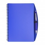 Notizbuch mit Hardcover und Stift, linierte A5-Blätter farbe blau erste Ansicht