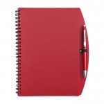 Notizbuch mit Hardcover und Stift, linierte A5-Blätter farbe rot erste Ansicht