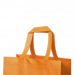 Glänzende, stabile Tasche 110 g/m2 Farbe orange zweite Ansicht