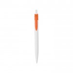 Weißer Kugelschreiber mit farbigem Clip Farbe Orange erste Ansicht