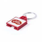 Schlüsselanhänger in Form eines Einkaufskorbs mit Chip Farbe rot dritte Ansicht