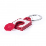 Schlüsselanhänger in Form eines Einkaufskorbs mit Chip Farbe rot vierte Ansicht