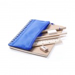 Notizbuch mit Hülle und Schreibaccessoires Farbe blau zweite Ansicht