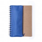 Notizbuch mit Hülle und Schreibaccessoires Farbe blau erste Ansicht
