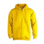 Sweatshirt mit Kapuze 280 g/m2 Werbeartikel Farbe gelb Vorderansicht