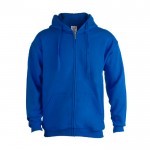 Sweatshirt mit Kapuze 280 g/m2 Werbeartikel Farbe blau Vorderansicht