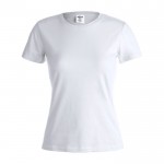 Damen-T-Shirts mit Logo, Baumwolle 150 g/m2 Farbe weiß Vorderansicht