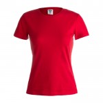 Damen-T-Shirts mit Logo, Baumwolle 150 g/m2 Farbe rot Vorderansicht