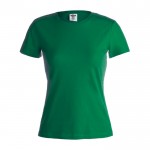 Damen-T-Shirts mit Logo, Baumwolle 150 g/m2 Farbe grün Vorderansicht
