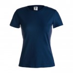 Damen-T-Shirts mit Logo, Baumwolle 150 g/m2 Farbe marineblau Vorderansicht
