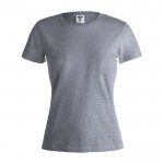 Damen-T-Shirts mit Logo, Baumwolle 150 g/m2 Farbe grau Vorderansicht