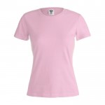 Damen-T-Shirts mit Logo, Baumwolle 150 g/m2 Farbe rosa Vorderansicht
