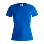 Damen-T-Shirts mit Logo, Baumwolle 150 g/m2 Farbe blau Vorderansicht