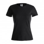 T-Shirts aus Baumwolle für Frauen Werbemittel Farbe schwarz Vorderansicht
