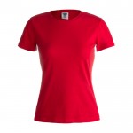 T-Shirts aus Baumwolle für Frauen Werbemittel Farbe rot Vorderansicht