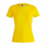 T-Shirts aus Baumwolle für Frauen Werbemittel Farbe gelb Vorderansicht