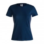 T-Shirts aus Baumwolle für Frauen Werbemittel Farbe marineblau Vorderansicht