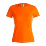 T-Shirts aus Baumwolle für Frauen Werbemittel Farbe orange Vorderansicht