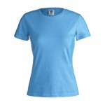 T-Shirts aus Baumwolle für Frauen Werbemittel Farbe hellblau Vorderansicht