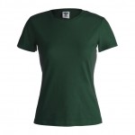 T-Shirts aus Baumwolle für Frauen Werbemittel Farbe dunkelgrün Vorderansicht