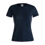 T-Shirts aus Baumwolle für Frauen Werbemittel Farbe dunkelblau Vorderansicht