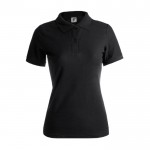 Bedruckbare Damen-Polohemden aus Baumwolle 180 g/m2 Farbe schwarz Vorderansicht