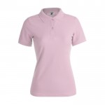 Bedruckbare Damen-Polohemden aus Baumwolle 180 g/m2 Farbe rosa Vorderansicht