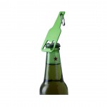 Schlüsselanhänger mit Öffner in Form einer Flasche Farbe grün zweite Ansicht
