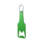 Schlüsselanhänger mit Öffner in Form einer Flasche Farbe grün