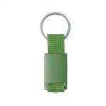 Schlüsselanhänger mit Band und farbiger Metallplatte Farbe grün