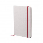 Bedrucktes Notizbuch A5 mit Baumwolleinbänden Farbe rot erste Ansicht