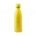 Große bedruckte Trinkflasche aus Edelstahl Farbe gelb erste Ansicht
