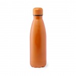 Große bedruckte Trinkflasche aus Edelstahl Farbe orange erste Ansicht