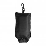 Faltbare Einkaufstasche aus 190T Polyester mit Karabiner farbe schwarz erste Ansicht
