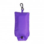 Faltbare Einkaufstasche aus 190T Polyester mit Karabiner farbe violett erste Ansicht