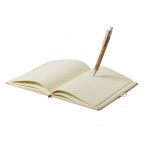 Notizbuch A5 mit Kugelschreiber aus Kork und Baumwolle Farbe natürliche farbe zweite Ansicht