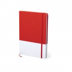 Bedruckbares Notizbuch A5 mit zweifarbigem Design Farbe rot erste Ansicht
