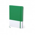 Bedruckbares Notizbuch A5 mit zweifarbigem Design Farbe grün erste Ansicht