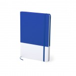 Bedruckbares Notizbuch A5 mit zweifarbigem Design Farbe blau erste Ansicht
