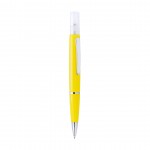 Kugelschreiber mit Zerstäuber und Logo Farbe gelb erste Ansicht