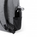 Zweifarbiger Rucksack aus recyceltem Kunststoff Farbe grau vierte Detailbild