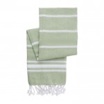 Pareo-Handtuch aus Baumwolle mit Fransen Farbe Hellgrün erste Ansicht